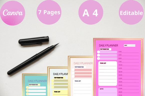 Download Best Canva Daily Planner Templates - Canva daily planner Collection