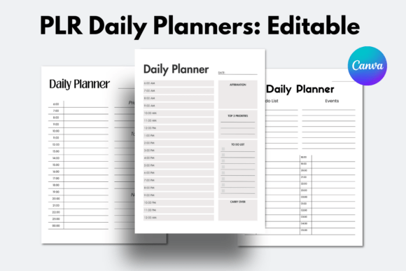 Download PLR Canva Daily Planner Templates - Canva daily planner Collection