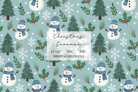 Download Christmas Snowmen Seamless Pattern - Pattern Collection