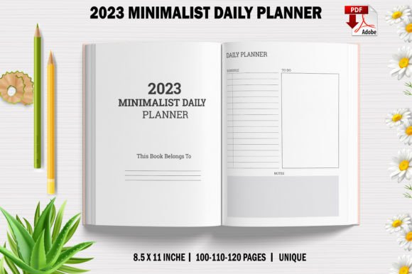 Download 2023 Minimalist Daily Planner for KDP - Minimalist daily planner Collection