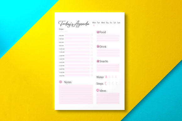 Download Canva Daily Planner, KDP Interior Pink - Canva daily planner Collection