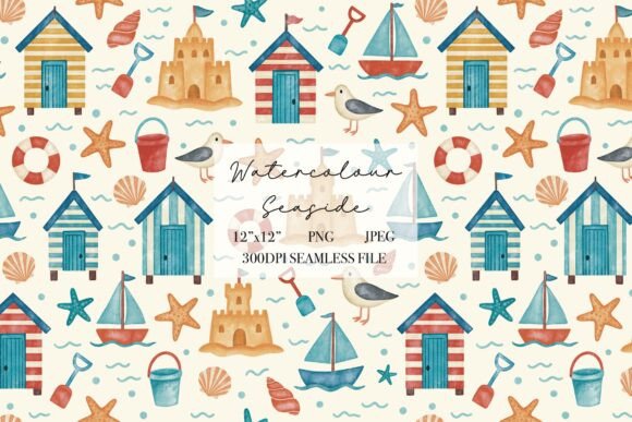 Download Seaside Summer Seamless Pattern - Pattern Collection