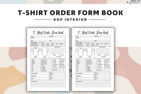 Download T Shirt Order Form Book Interior - T shirt order form Collection