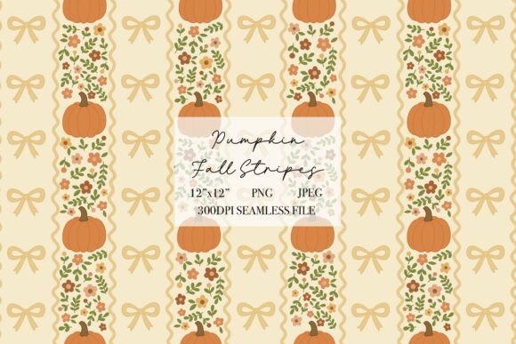 Download Fall Pumpkin Stripes Seamless Pattern - Pattern Collection