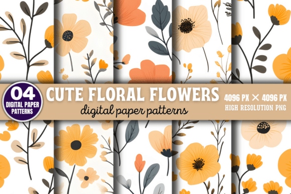 Download Cute Floral Flowers Digital Pattern 2 - Pattern Collection