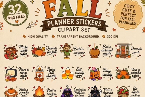 Download Fall Planner Stickers Clipart Bundle - Premium Bundle