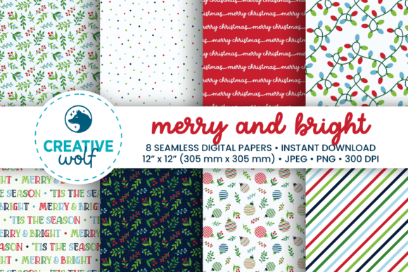 Download Merry and Bright Christmas Patterns - Pattern Collection