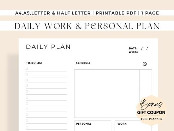 Download Minimalist Daily Planner Printable - Minimalist daily planner Collection