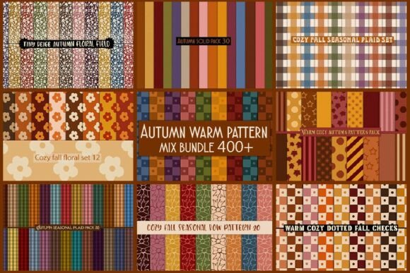 Download Autumn Warm Pattern Mix Bundle - Pattern Collection