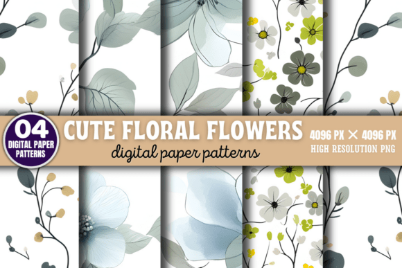 Download Cute Floral Flowers Digital Pattern 3 - Pattern Collection