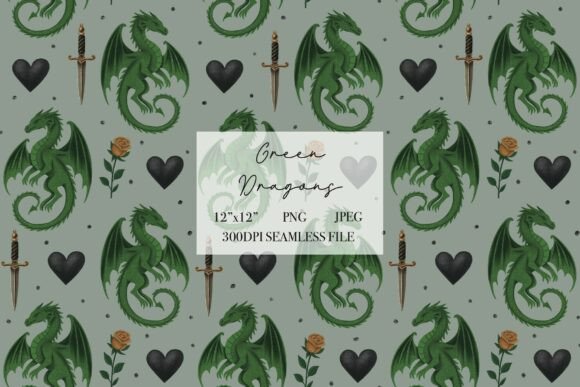 Download Green Dragons Seamless Pattern - Pattern Collection