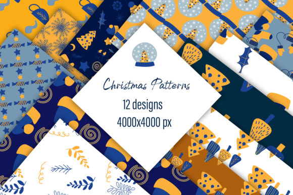 Download Christmas Patterns with Doodles - Pattern Collection