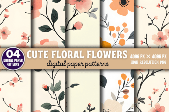 Download Cute Floral Flowers Digital Pattern 1 - Pattern Collection