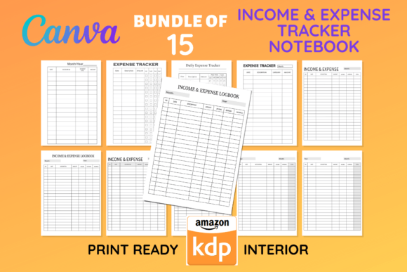 Download Bundle of 15 Income &amp; Expense Tracker - Income Collection