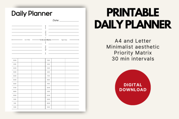 Download Minimalist Daily Planner Printable - Minimalist daily planner Collection