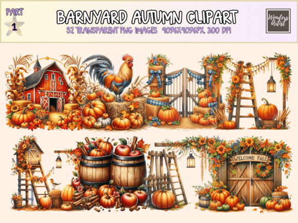 Download Barnyard Autumn Clipart - Premium Bundle