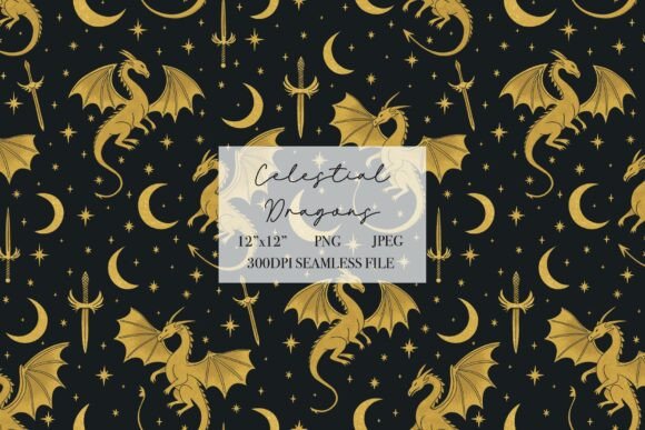 Download Dragons Seamless Pattern - Celestial - Pattern Collection
